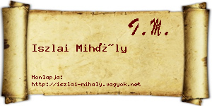 Iszlai Mihály névjegykártya